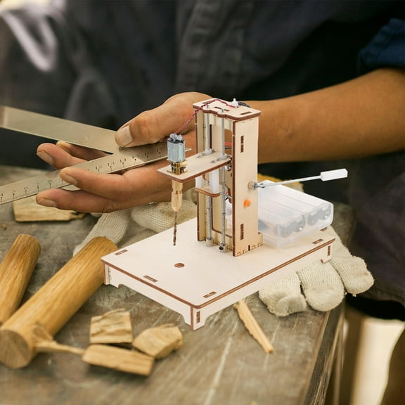 IFANLANDOR 1 Set Mini Wood Desk Bench Drill for Diy Enthusiasts and Students Lever Principle Technology Compact Design