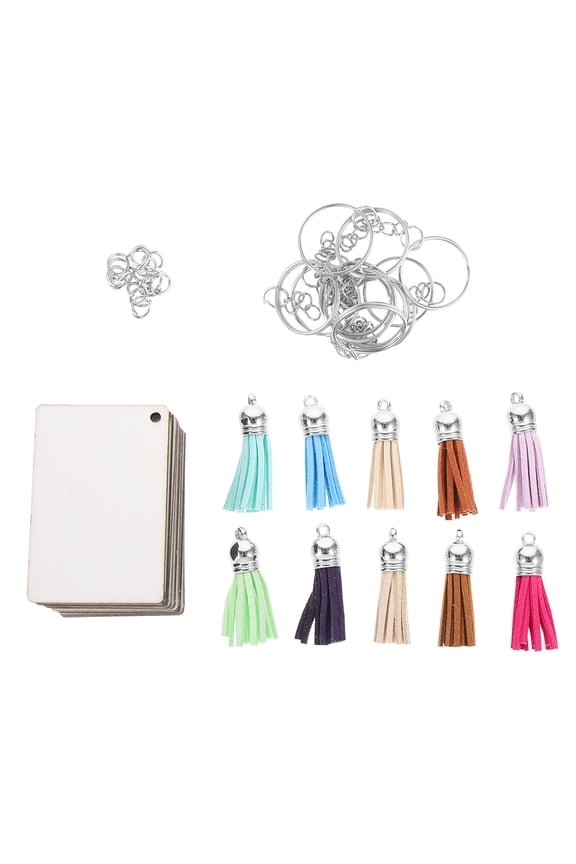 10 Sets Keychain Ornaments Multi Composite Material DIY Design Souvenirs Craft Projects