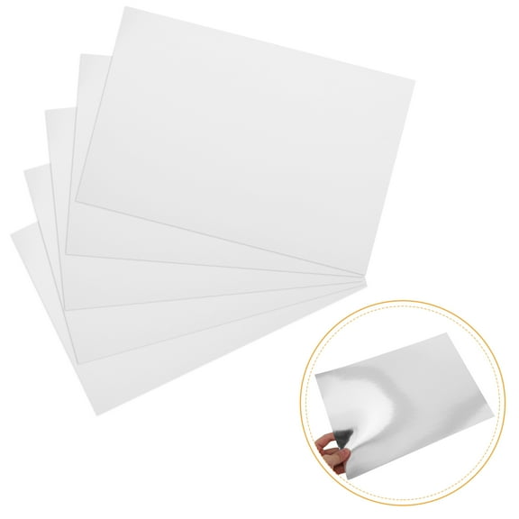 IFANLANDOR 10 Sheets Mirror Cardstock Silver Foil Sheets Crafting Decorations For Home Office Use
