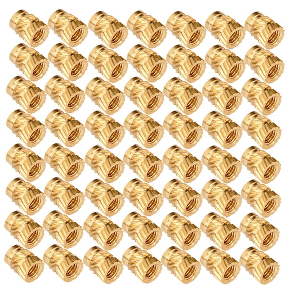 IFANLANDOR 100pcs Thread Knurled Brass Nuts Copper Golden Industrial Use Hot Pressed