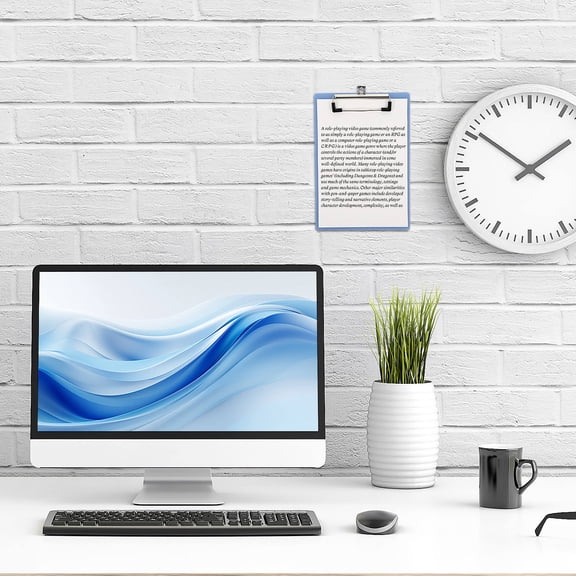 IFANLANDOR 10Pcs Profile Clipboard Plastic Paper Holder with Smooth Edges and Hanging Loop for Memo and Writing