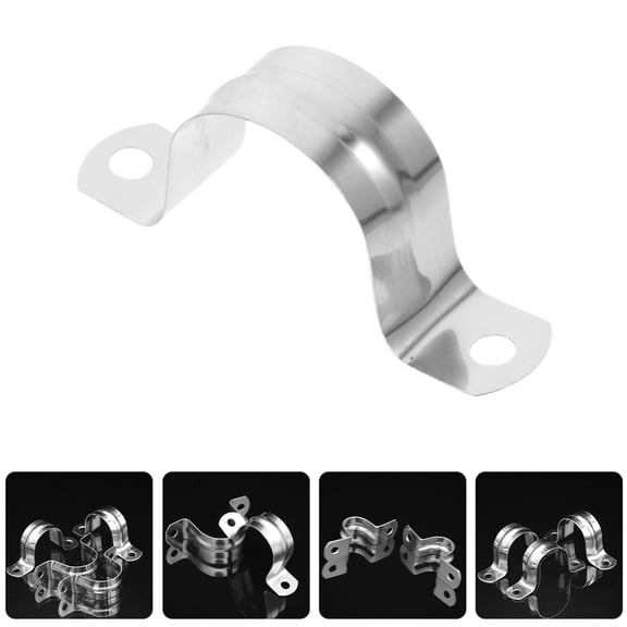 IFANLANDOR Stainless Steel U Bracket Clamp, Plated Silver, Easy Install, Adjustable Tension, 10Pcs