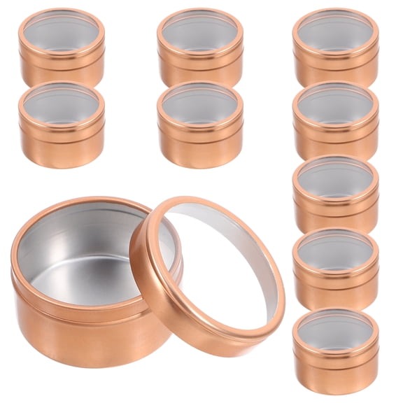 IFANLANDOR 10Pcs Aluminum Round Metal Tins with Tight Sealing Lids for Food Storage