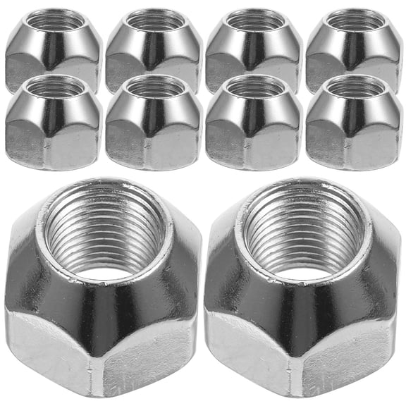 IFANLANDOR 10Pcs Cargo Trailer Wheel Lug Nuts Plated Silver Steel Sturdy Durable Easy Install Replacement