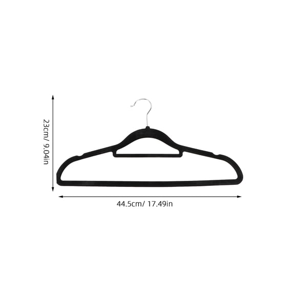 IFANLANDOR 10Pcs Nonslip Black Flocked Clothes Hanger Velvet Plastic and Stainless Steel Clothes Rack for Home Use