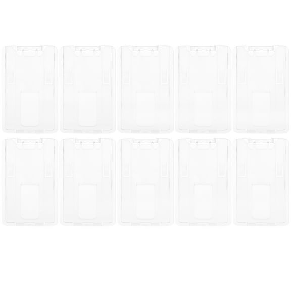 IFANLANDOR 10Pcs Plastic Card Protectors For Id Badges And Insurance Cards In Rectangular Shape