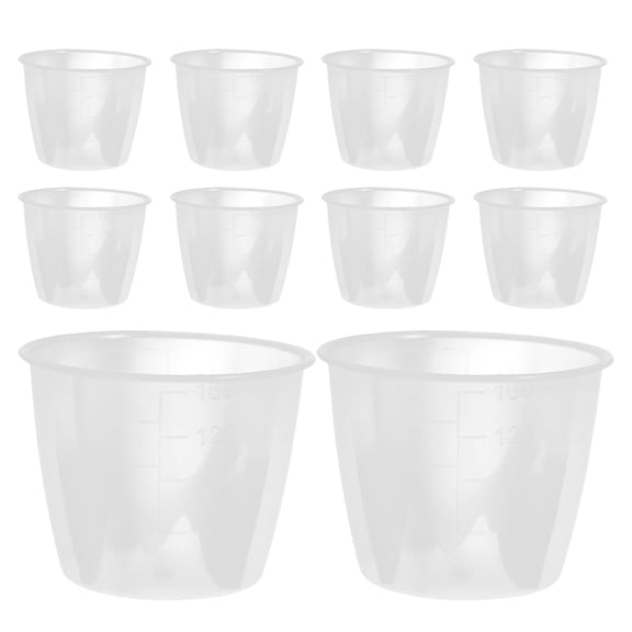 IFANLANDOR 10Pcs Transparent Plastic Rice Measuring Cups Compact Lightweight Kitchen Accessories
