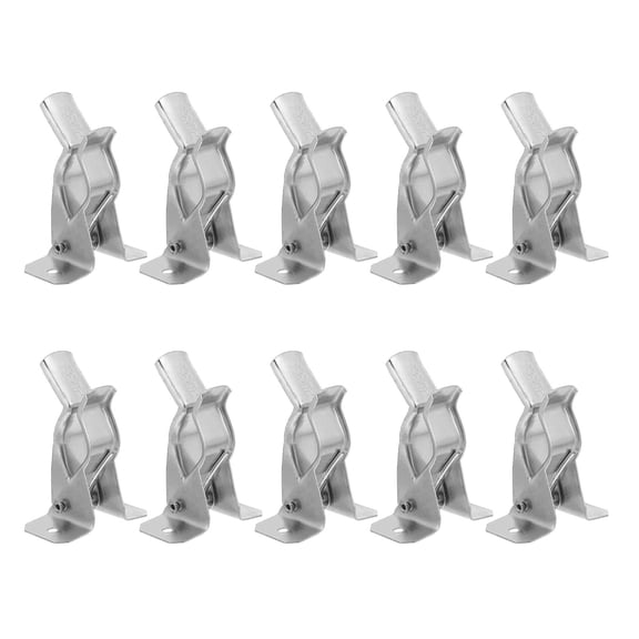 IFANLANDOR 10Pcs Universal Fit Wall Mounted Mop Hook Metal Clips with Spring Grip for Storage