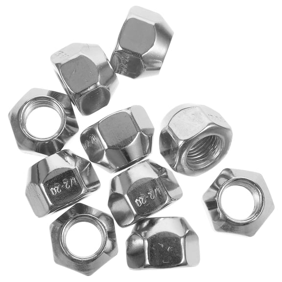 IFANLANDOR 10Pcs Wheel Lug Nuts for Trailer and Truck Tires Silver Carbon Steel Design