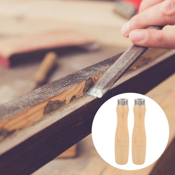 IFANLANDOR 10Pcs Wood Handle Piece for File Cutting Tool Craft Artwork Diy 6.2Mm