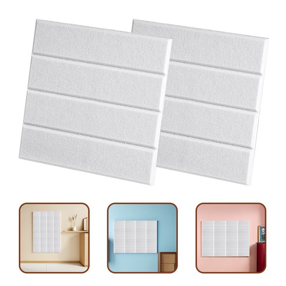 IFANLANDOR 12Pcs Acoustic Wall Panels for Home White Polyester Fiber Sound Absorber Decorative Pin Boards