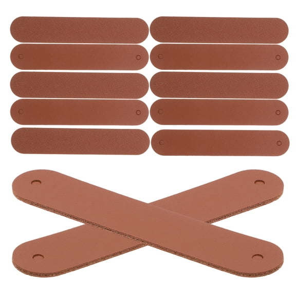 IFANLANDOR 12Pcs Handmade Sewing Labels Coffee PU Material for DIY Clothing Accessories