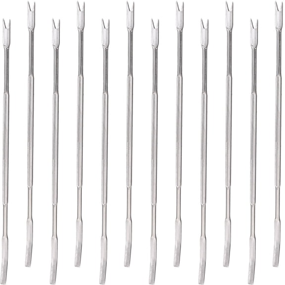 IFANLANDOR 12Pcs Ergonomic Plated Silver Seafood Tool Fork for Crab Lobster and Nut Shell Cracking