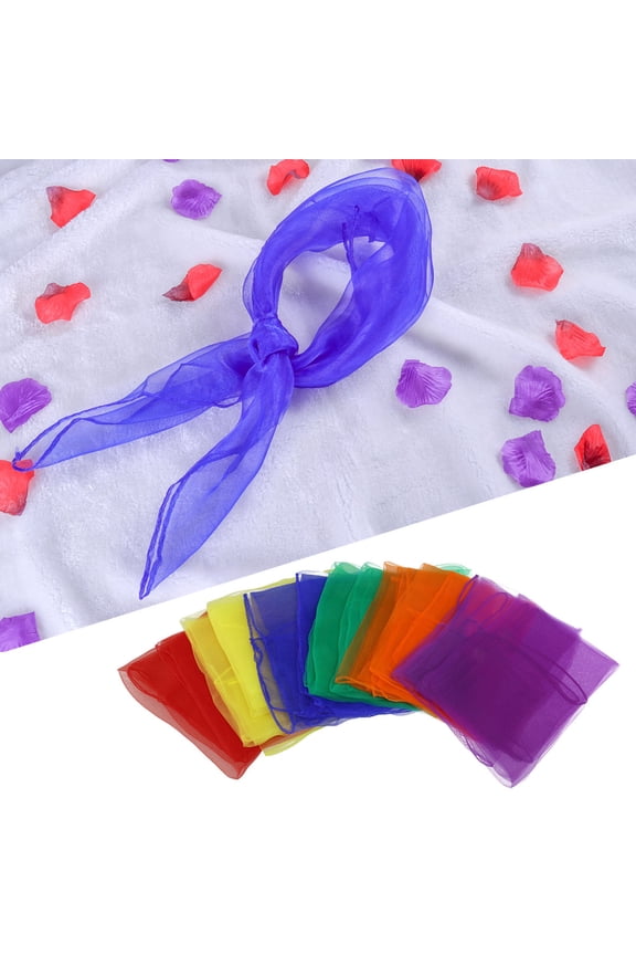 12Pcs Juggling Dance Scarves Hemmed Silk Fabric For Boys And Girls Bag Decoration