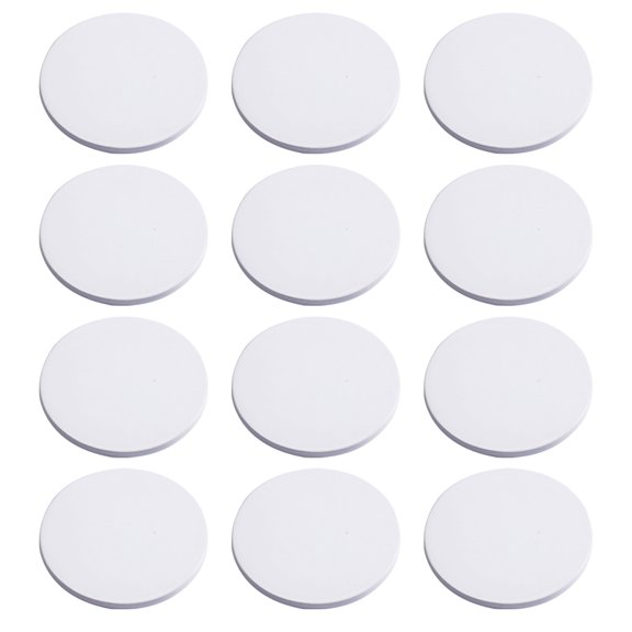 IFANLANDOR 12Pcs Round Ceramic Tiles Coaster with Cork Base for Protecting Table Surface and Anti-scratch Home Gadget