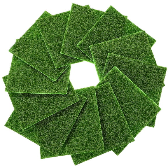 IFANLANDOR 12Pcs Simulation Moss Grass Sheets Green PVC Decoration for Homeowners