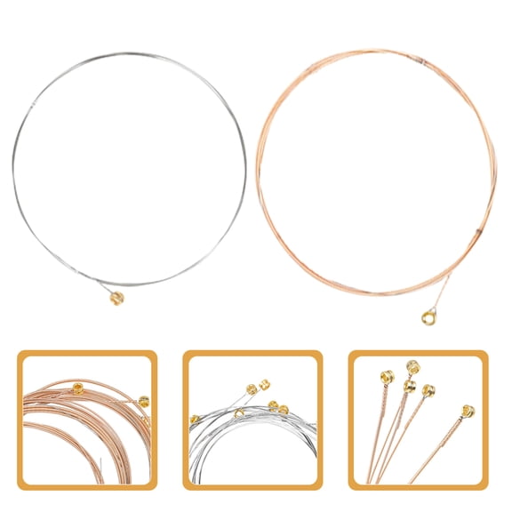 IFANLANDOR 12Pcs Spare Guitar Strings Silver Guitar String Replacement for Musicians Music Practice