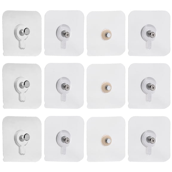 IFANLANDOR 12Pcs Acrylic Base Picture Frame Hook for Home Hanging with Resistant Nail Style