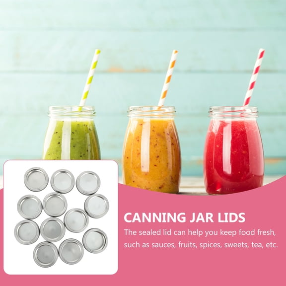 IFANLANDOR 12Sets Canning Jar Replacement Lids Plated Silver Tinplate with Sealed Design for Sauces and Spices