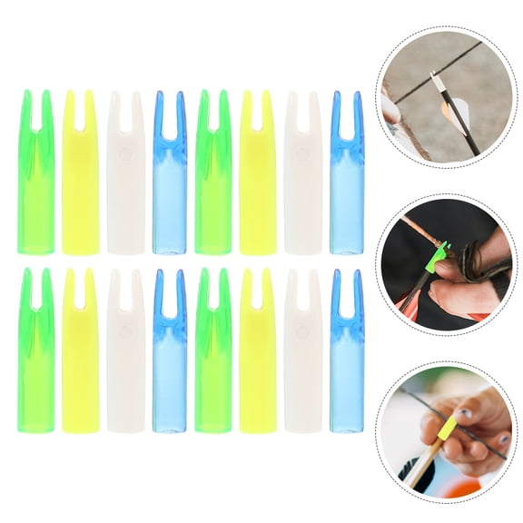 IFANLANDOR 16Pcs Replacement Arrow Nocks for Tapered Wooden and Bamboo Shafts in Assorted Colors