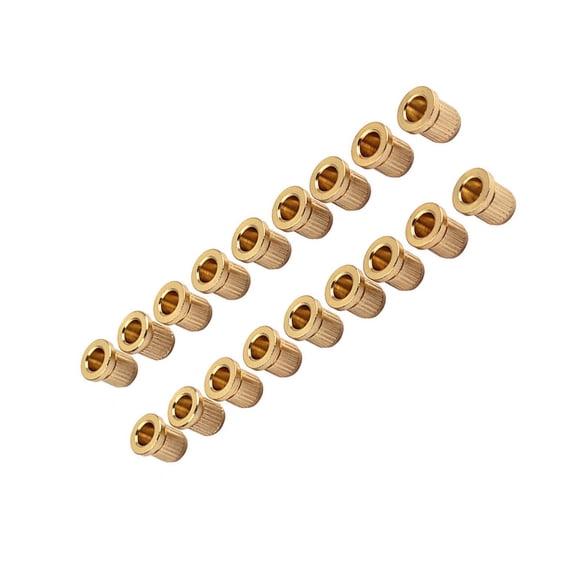 IFANLANDOR 18Pcs Mounting String Ferrules for Electric Guitar Golden Color Easy Install Guitar Parts