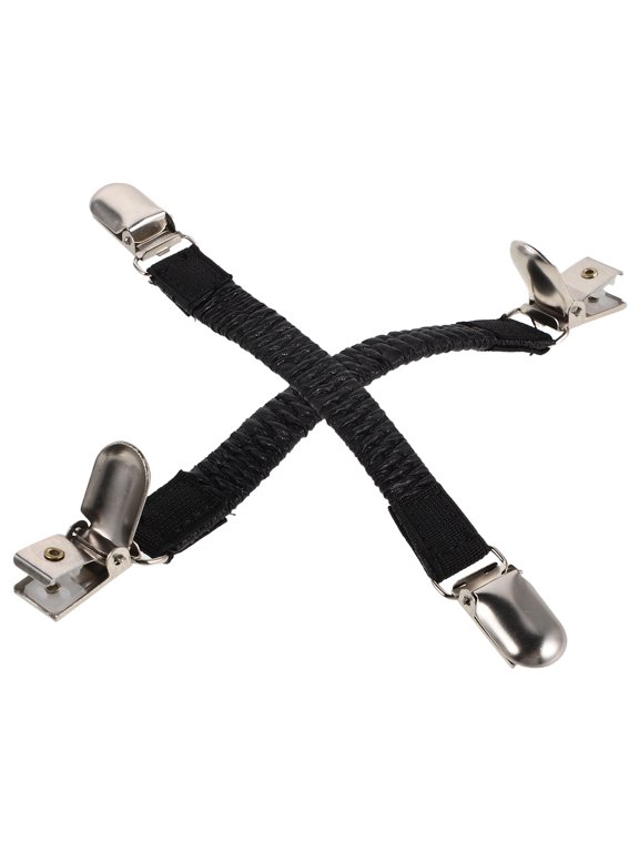 Elastic Shoe Back Strap PU Metal Anti-Loose Support Black for Clogs Daily Use 1Pair