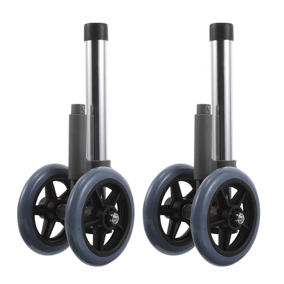 IFANLANDOR 1 Pair Silent Universal Walker Wheels, Plastic Swivel Caster Replacement with Enhanced Safety Brake System for Walkers