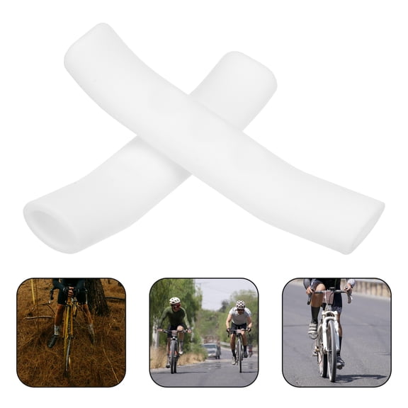 IFANLANDOR 1Pair White Bike Handle Grips Premium Silicone Material Comfortable Grip