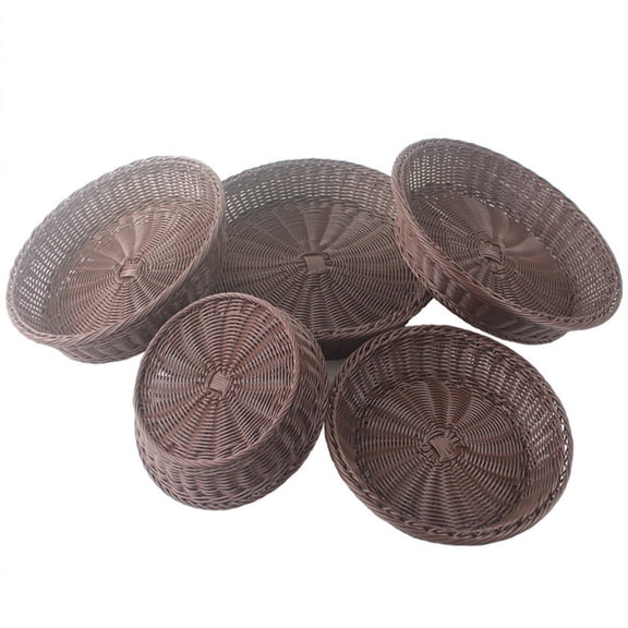 IFANLANDOR 1Pc Brown Woven Basket for Fruit and Bread Storage Ideal for Living Room and Restaurant