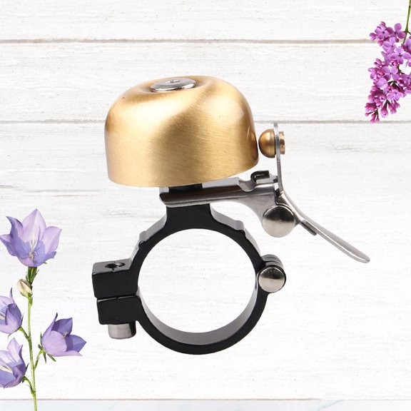 IFANLANDOR 1Pc Golden Bike Bell Copper Material Loud Crisp Sound for Easy Handlebar Installation