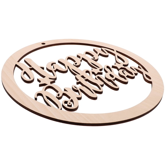 IFANLANDOR 1Pc Khaki Circle Wood Decoration Birthday Party Decorations 8.7x8.7in