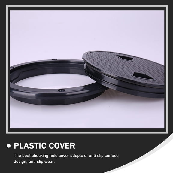 IFANLANDOR 1Pc Plastic Anti Skid Hole Inspection Hatch Cover Black for Yacht Decks
