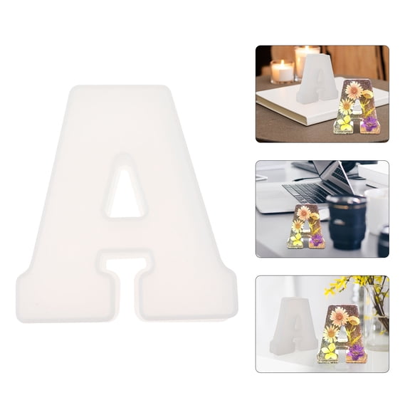 IFANLANDOR 1Pc White English Letter Mold for Diy and Craft Making Epoxy Casting Mold for Resin Table Decorations