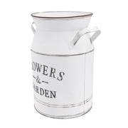 IFANLANDOR 1Pc White Metal Flower Pot Retro Vase with Letters Pattern Decorative Desktop Ornament