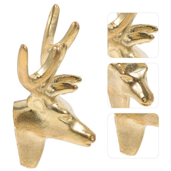IFANLANDOR 1Pcs Boho Drawer Knobs Brass Deer Head For Home Use