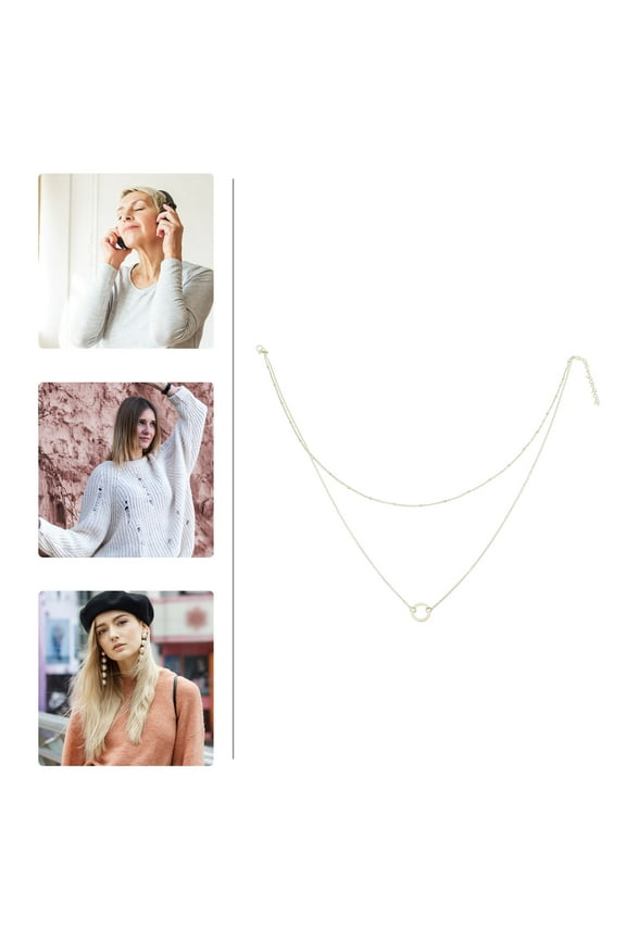 1Pcs Circle Pendant Necklace for Women with Golden Color and Elegant Style