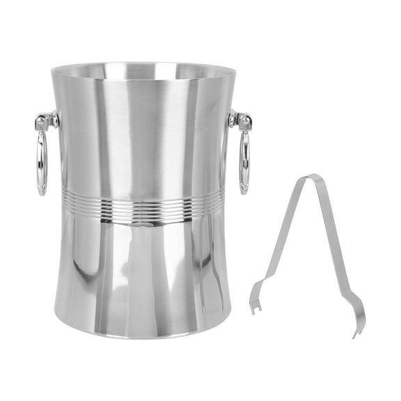IFANLANDOR 1Pcs Ice Bucket for Home and Restaurant Use with Double Layer Design Silver