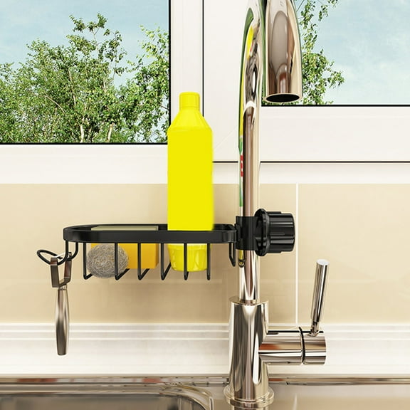 IFANLANDOR 1Pcs Kitchen Sink Scrubber Holder Water Draining Rack Stable 11.00X4.13X1.77in