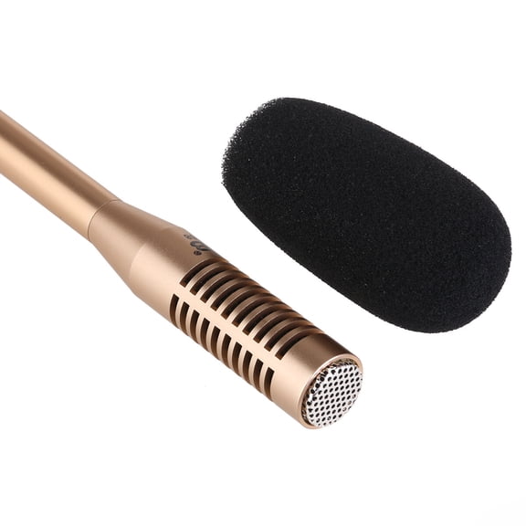 IFANLANDOR 1Pcs Mobile Microphone for Video Recording and Interviews 9.3X0.8X0.8in Gold Metal