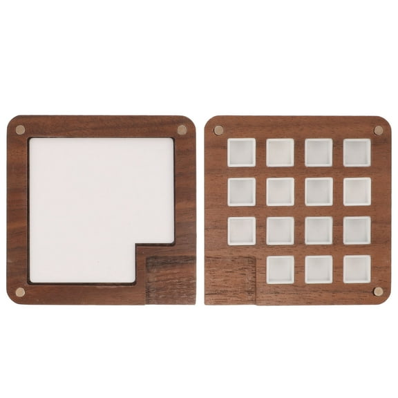 IFANLANDOR 1Pcs Pallet Paint Palette Wooden Rectangular Grid for Artists Classroom Travel
