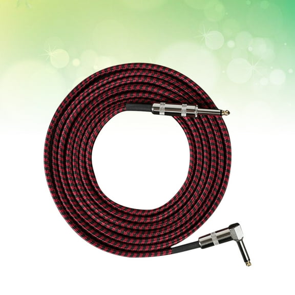 IFANLANDOR 1Pcs Red 11.8x0.4x0.4in Audio Cable for Electric Guitar With Tinned Copper Core and Woven Mesh Design