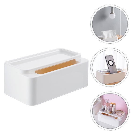 IFANLANDOR 1Pcs Tissue Box for Storage Rectangular White Plastic Material for Office