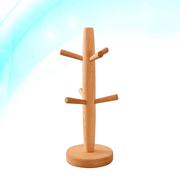 IFANLANDOR 1Pcs Wood Mug Holder Tree Shaped Storage Drying Displaying For Homeowners