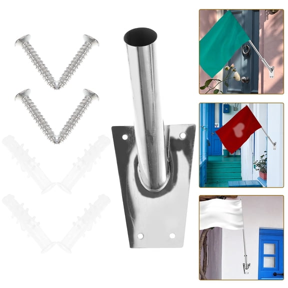 IFANLANDOR 1Set Adjustable Flag Pole Holder Aluminum for Garden Flag Stand and Yard Display