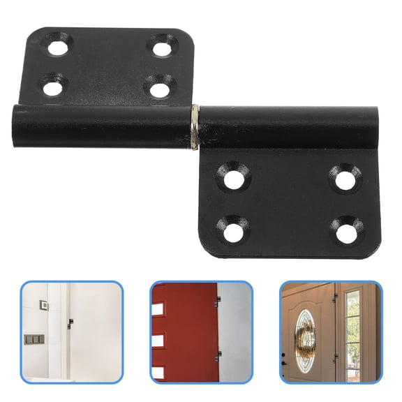 IFANLANDOR 1Set Aluminum Heavy Duty Detachable Door Hinges with Lift Off Feature for Interior Black Bathroom Doors