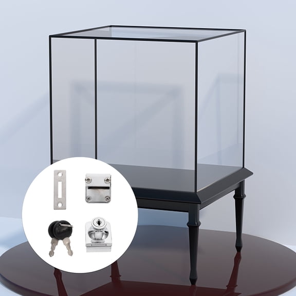 IFANLANDOR 1Set Anti Theft Cabinet Lock Zinc Alloy Silver Rectangular Simple Bright Design for Glass Display Cases