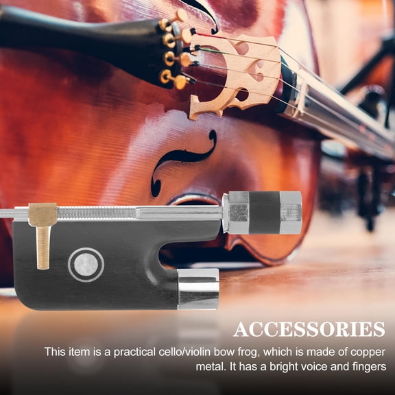 IFANLANDOR 1Set Black Wooden Violin Bow Frog Replacement Part with Screw Durable and Practical Design