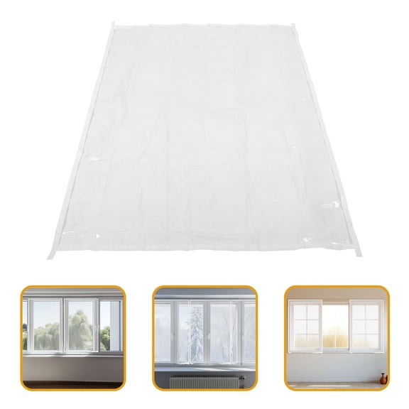 IFANLANDOR 1Set Clear Transparent Self Adhesive Window Film Windproof Insulated Window Covering Film for Indoor Use