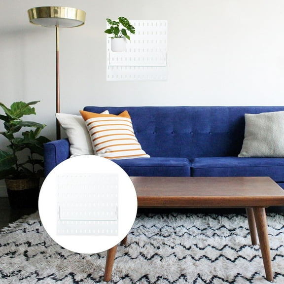 IFANLANDOR 1Set Pegboard Shelf Brackets 11x11in White Plastic Wall Mount Kitchen Storage Rack For Home