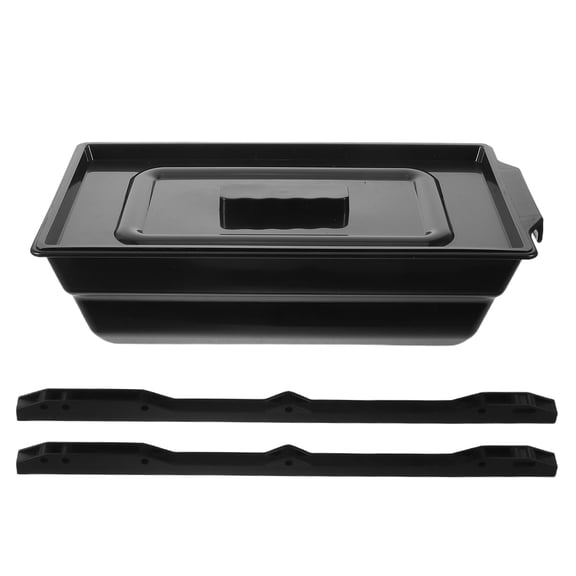 IFANLANDOR 1Set Rectangular Toilet Bucket with Guide Rail for Commode Chair Universal Fit Black